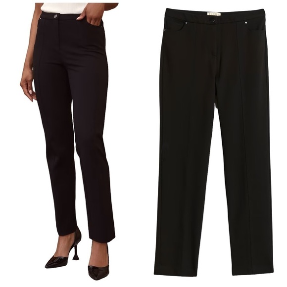 Laura Pants - Laura Petites Signature Fit Straight Leg Comfort Stretch Black Pants
